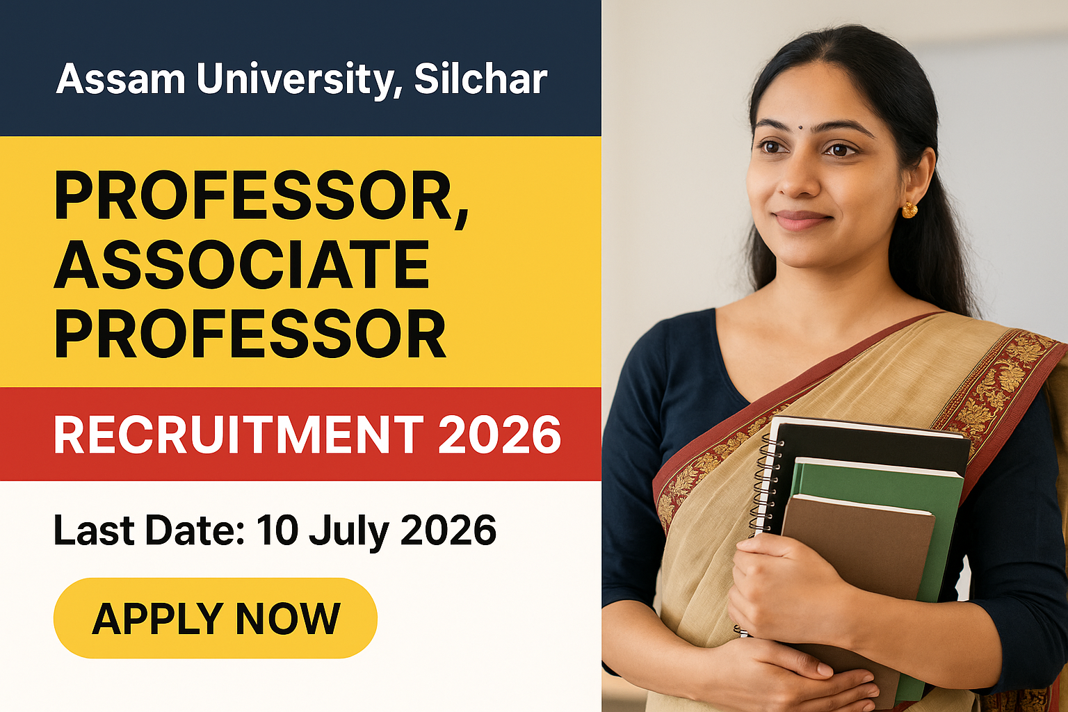 Assam University Teaching Recruitment 2026 - Assam University, Silchar - Apply Online 2026