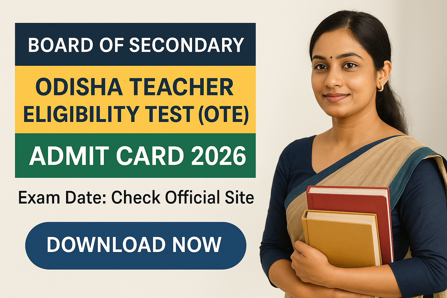 OTET 2026 admit card download - Board of Secondary Education, Odisha - Download Admit Card 2026