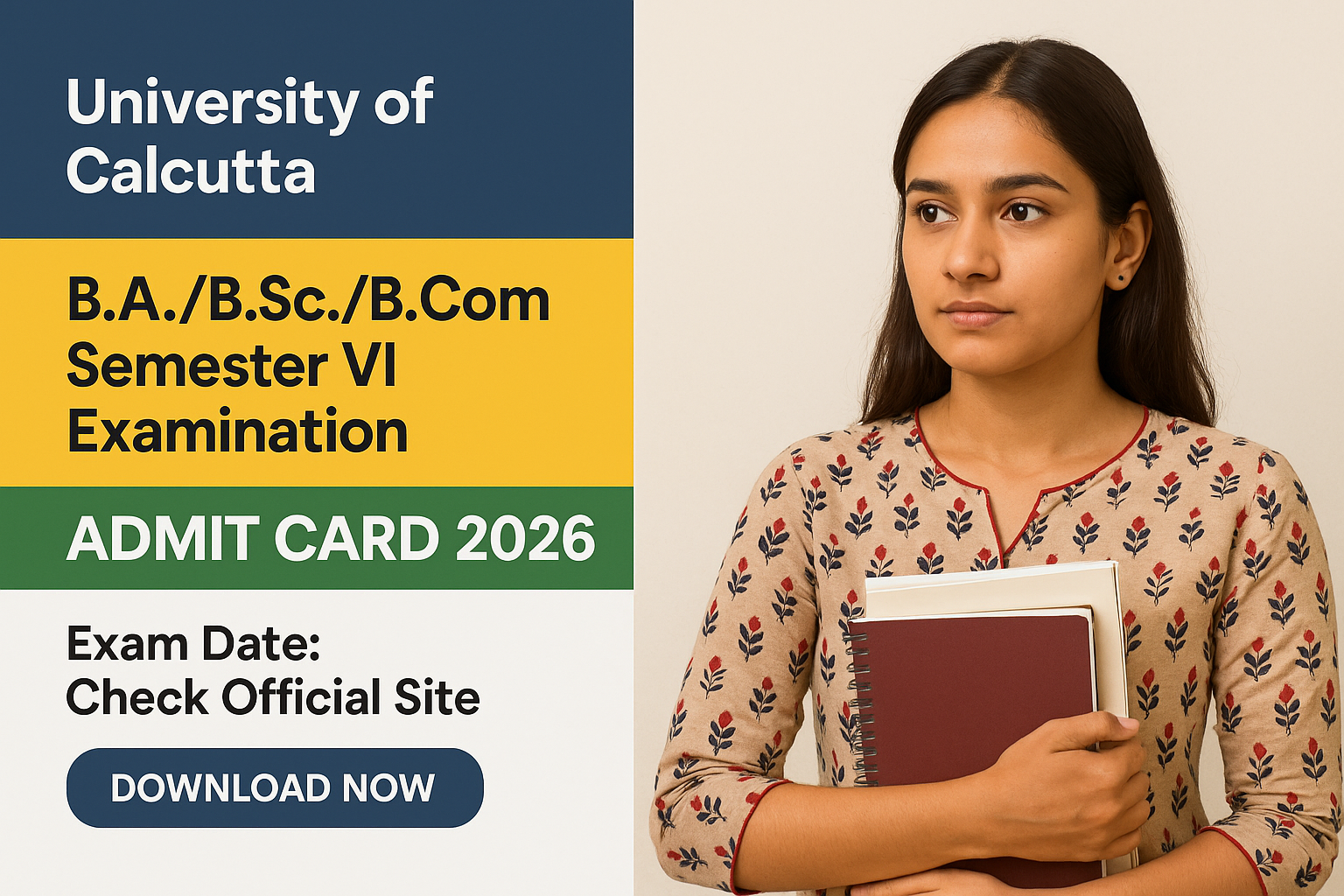 Calcutta University Semester VI Examination Admit Card 2026 - University of Calcutta - Apply Online 2026