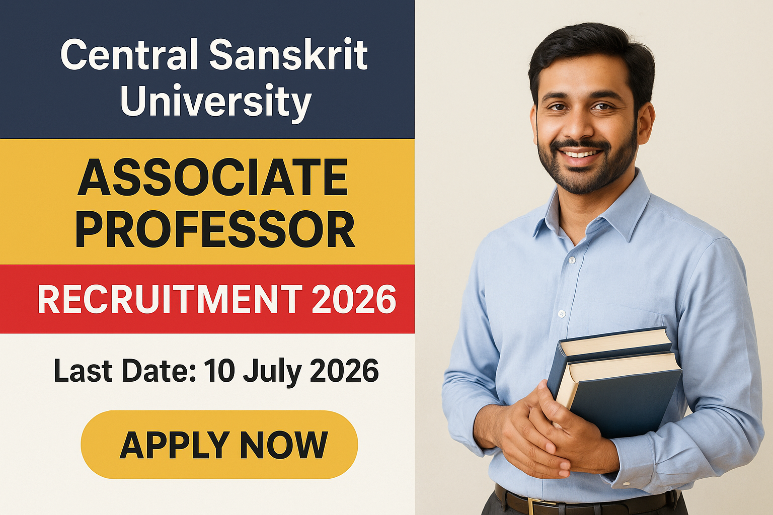 Central Sanskrit University Teaching Recruitment 2026 - Central Sanskrit University (CSU) - Apply Now 2026