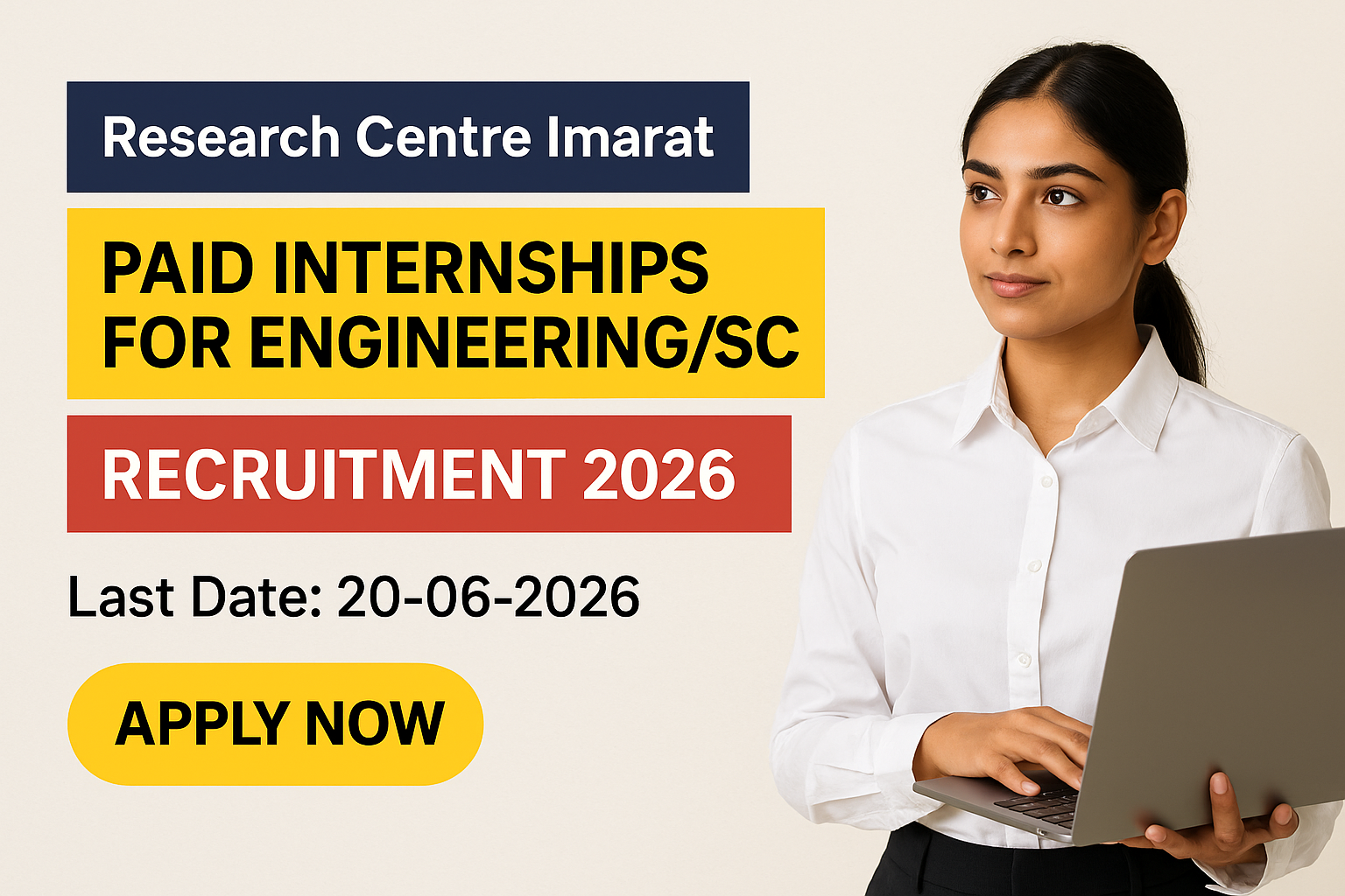 DRDO RCI Paid Internships Recruitment 2026 - Research Centre Imarat (DRDO RCI) - Apply for Internship 2026