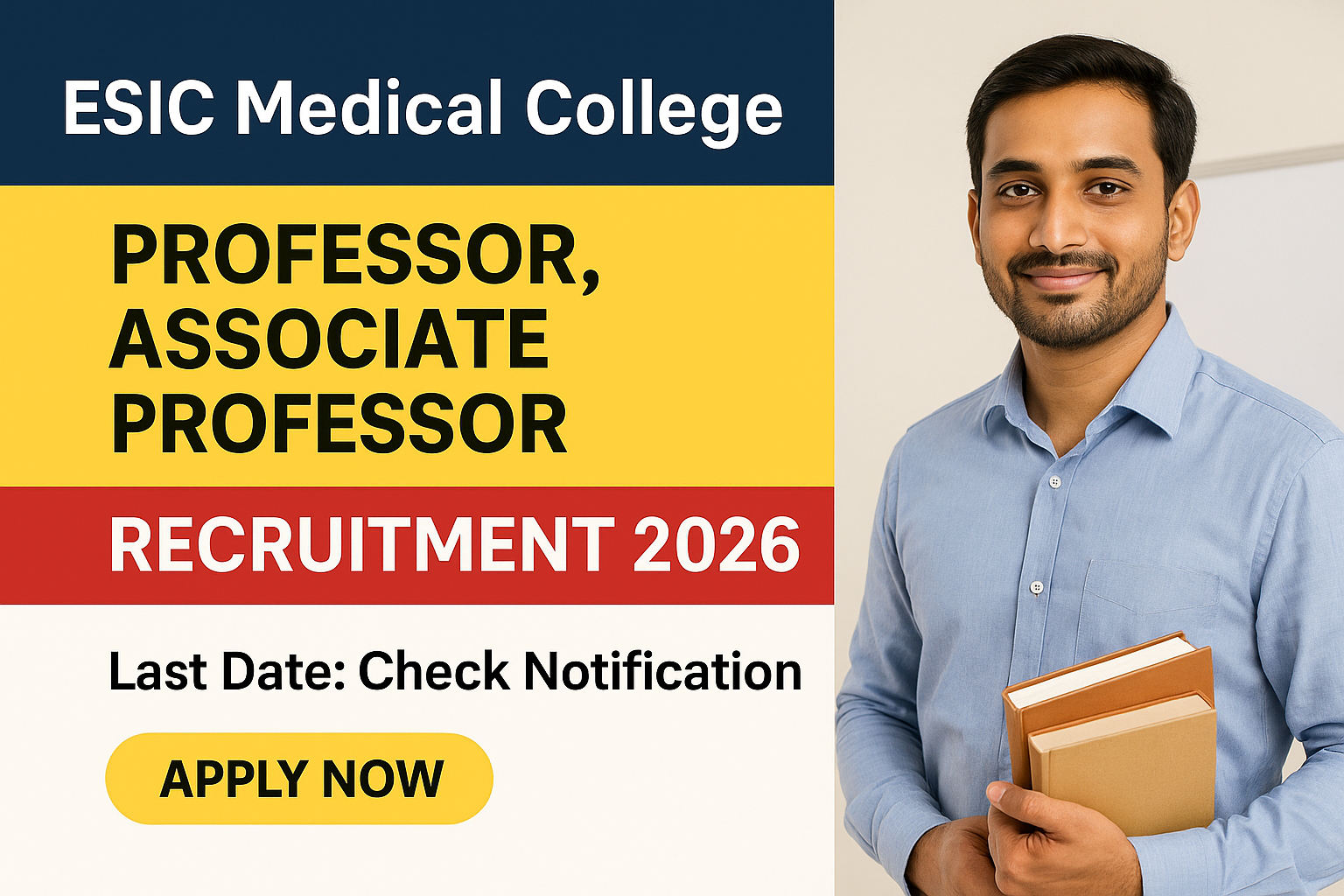 ESIC Medical College Surat Faculty Recruitment 2026 - ESIC Medical College & Hospital, Surat Recruitment 2026