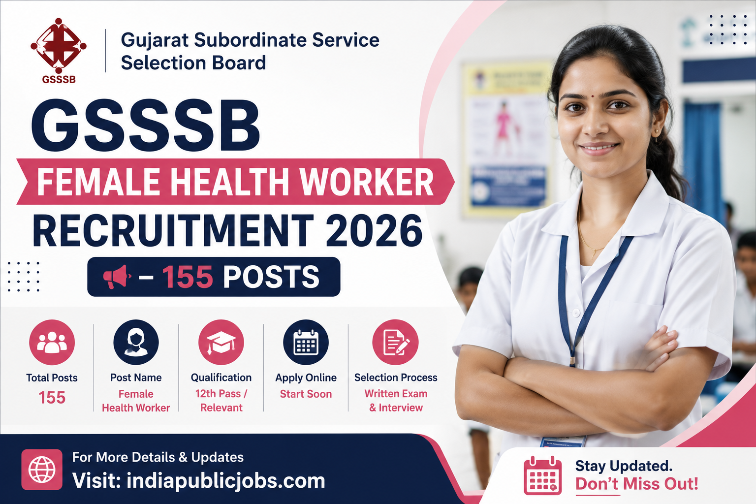 GSSSB Female Health Worker Recruitment 2026 - Government Jobs for Female