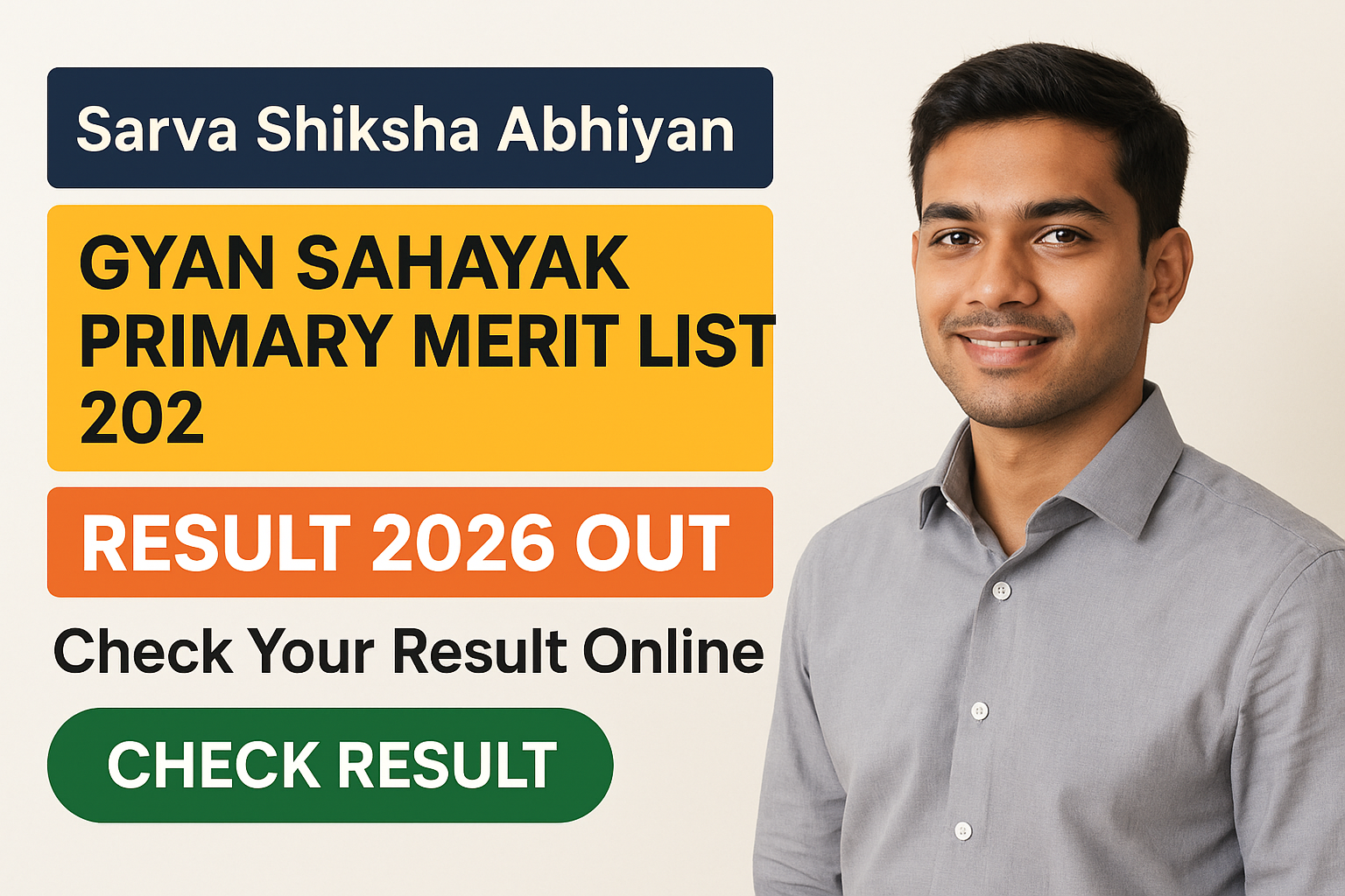 Gyan Sahayak Primary merit list 2026 check online - Sarva Shiksha Abhiyan (SSA), Gujarat - Check Result 2026