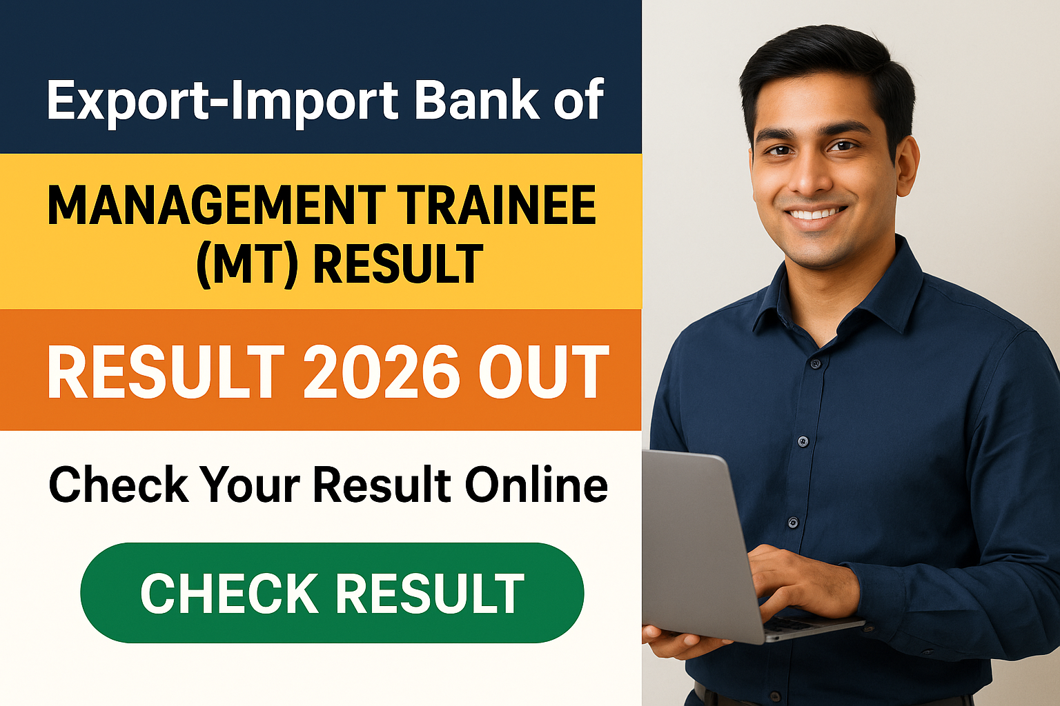 India Exim Bank MT Result 2026 check online - Export-Import Bank of India (India Exim Bank) - Check Result 2026