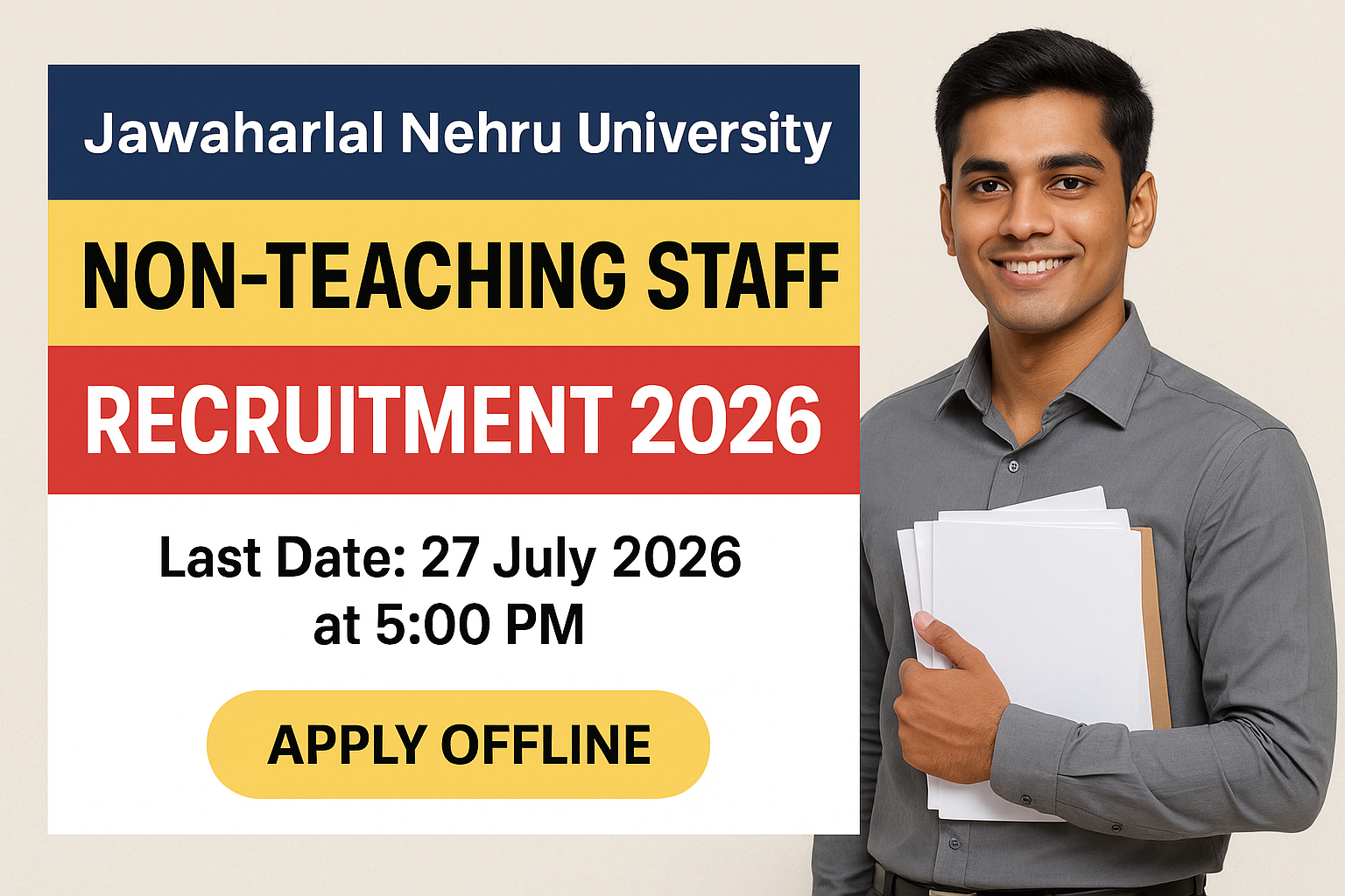 JNU Non-Teaching Recruitment 2026 Out - 267 Vacancies LDC UDC Stenographer MTS Apply Online