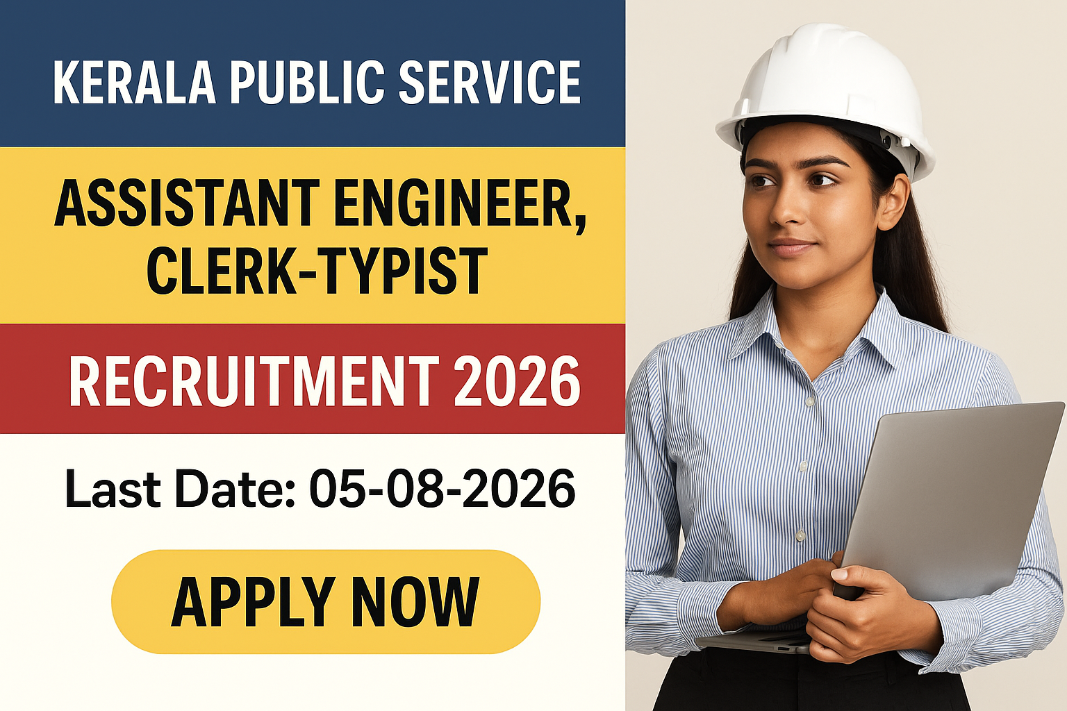 Kerala PSC Recruitment 2026 β 75 Posts Notification Out via Thulasi Portal Kerala PSC Recruitment 2026 Out - 75 Posts Assistant Engineer Clerk-Typist Medical Officer Apply Online