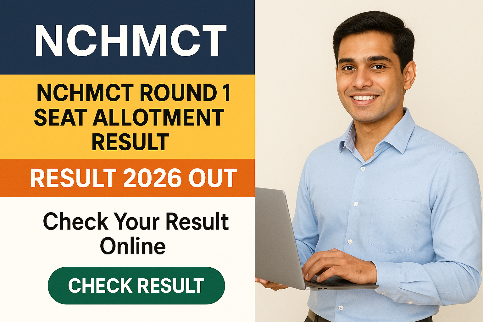 NCHMCT Round 1 seat allotment result 2026 check online - NCHMCT - Check Result 2026