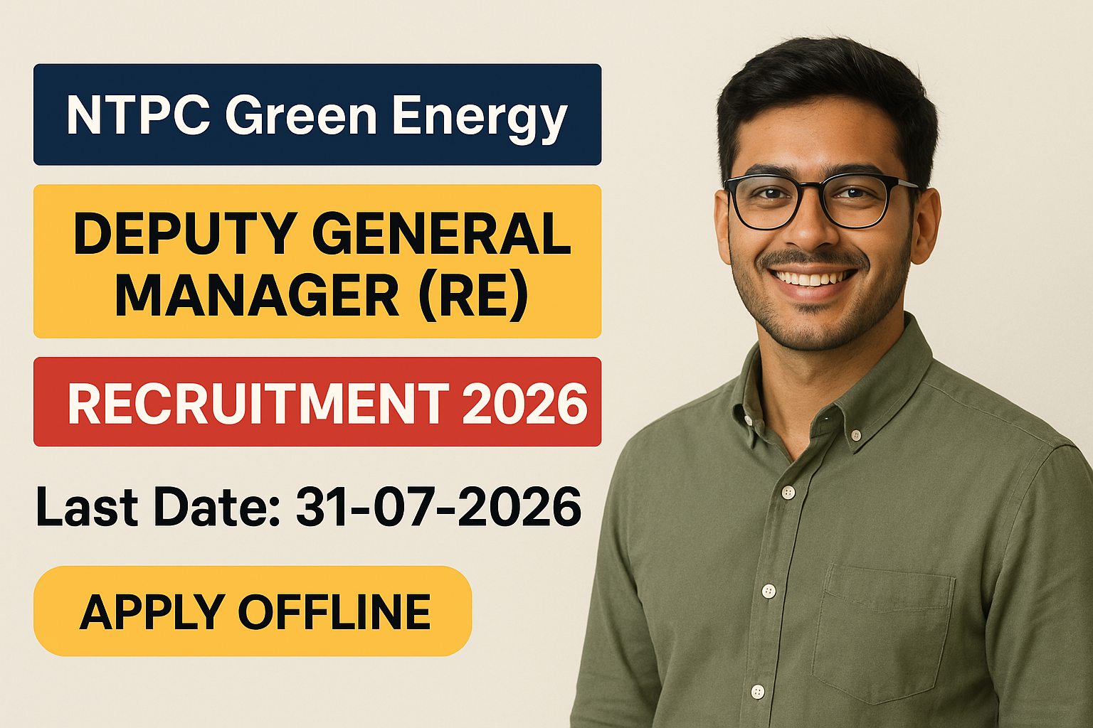 NGEL Recruitment 2026 – NTPC Green Energy 114 Executive Posts Notification Out NGEL Recruitment 2026 Out - NTPC Green Energy 114 DGM and Assistant Manager Posts Apply Online 11 to 31 July at ngel.in