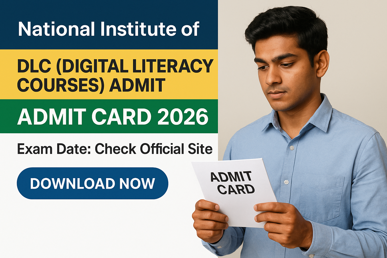 NIELIT DLC Admit Card 2026 download - National Institute of Electronics & Information Technology (NIELIT) - Download Admit Card 2026