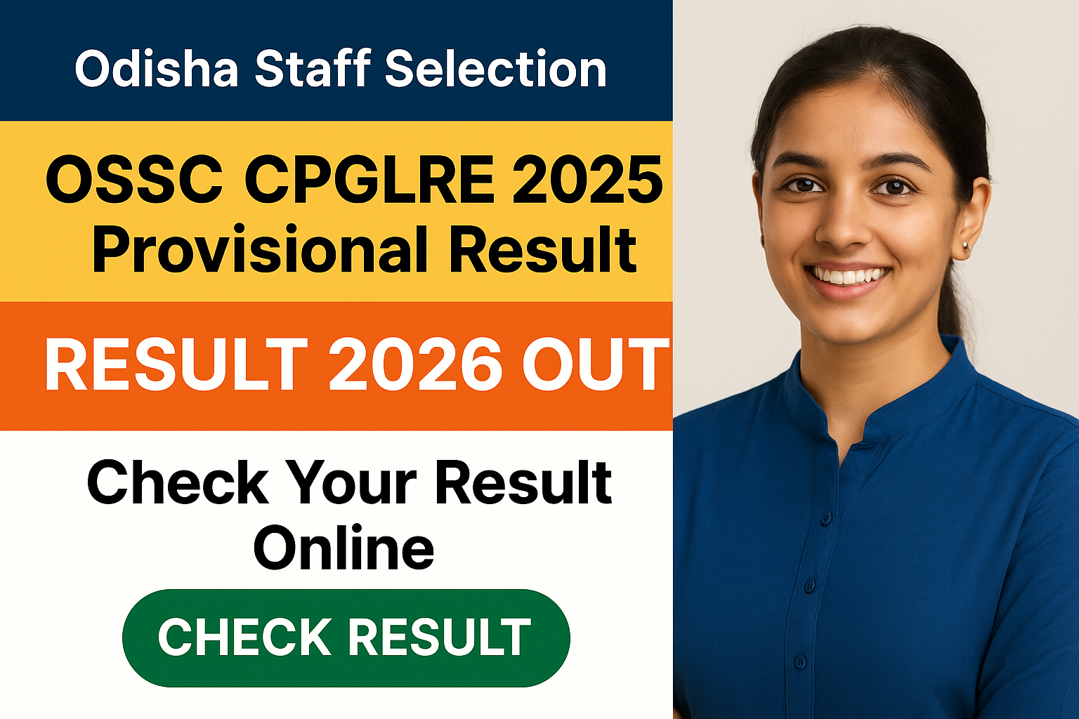 OSSC CPGLRE 2025 Provisional Result 2026 check online - Odisha Staff Selection Commission (OSSC) - Check Result 2026