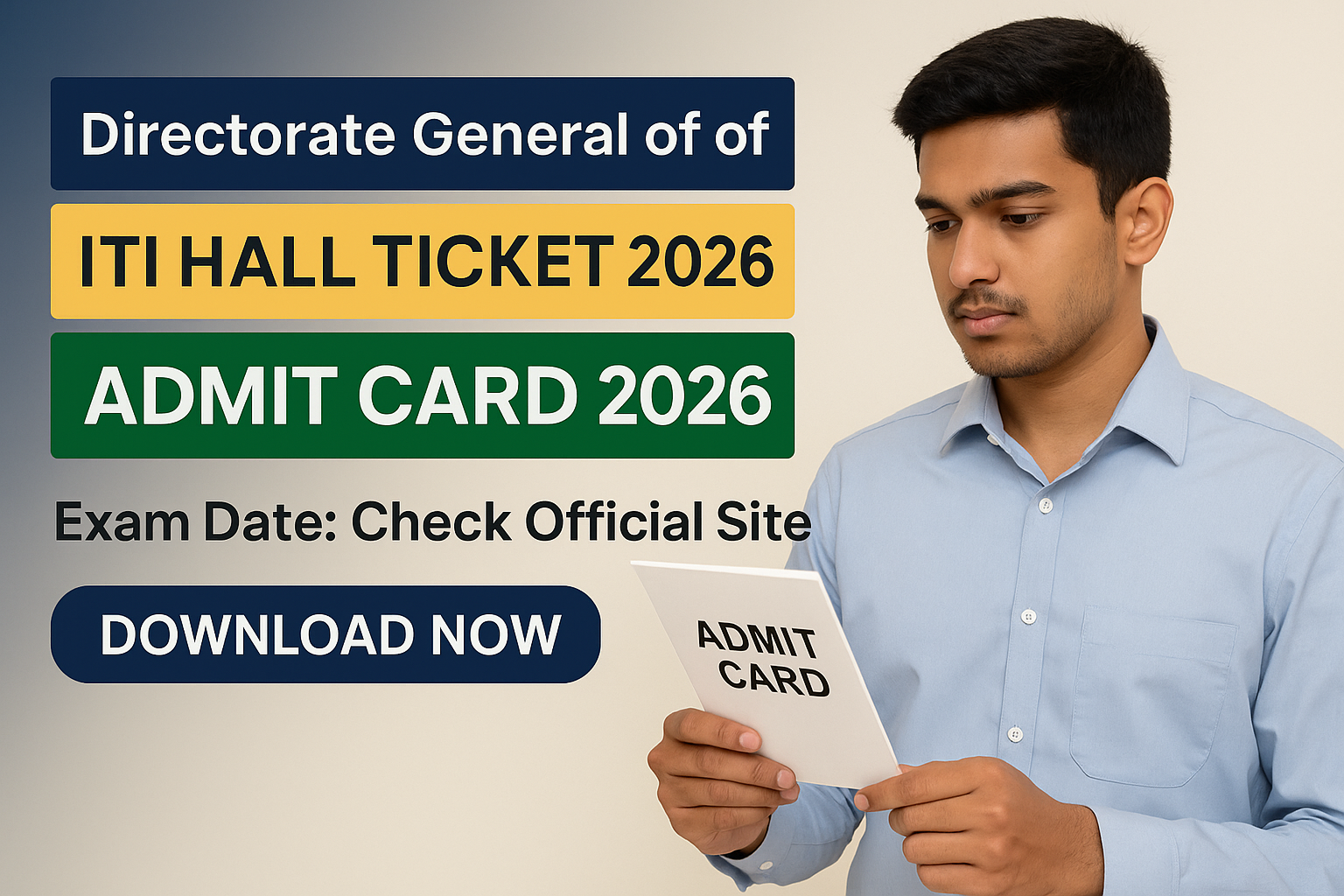 SIDH ITI Hall Ticket 2026 β DGT AITT Practical Exam Admit Card Download SIDH ITI Hall Ticket 2026 Out - Download Admit Card for AITT Practical Exam 6-10 July