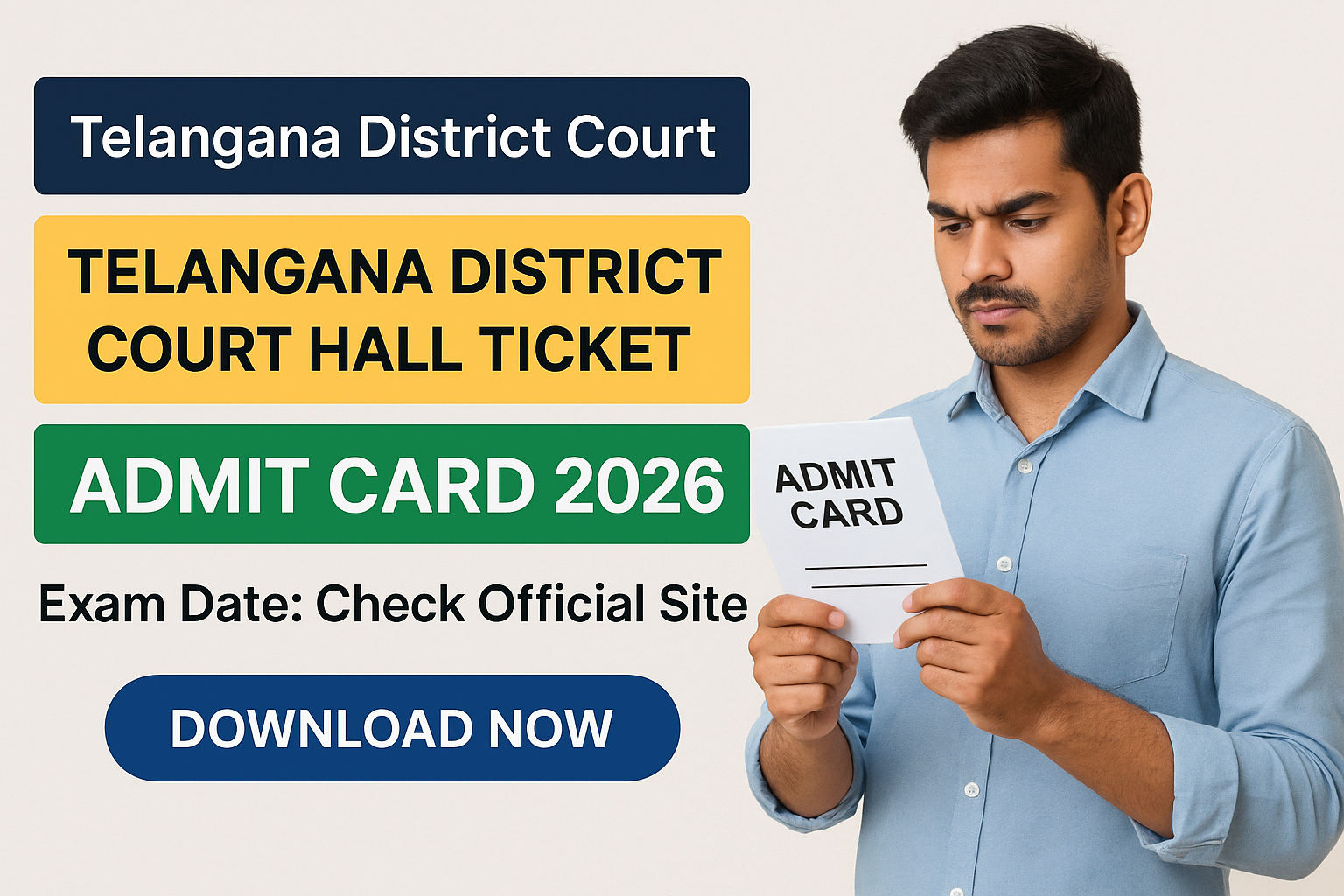 Telangana District Court Hall Ticket download - Telangana District Court - Download Admit Card 2026