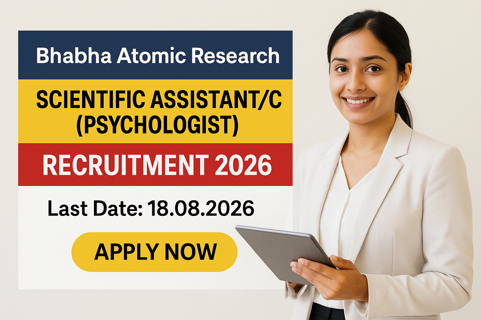 BARC Scientific Assistant Recruitment 2026 – 6 Posts Psychologist Pathology Radiography Nuclear Medicine Apply recruit.barc.gov.in by 18 August