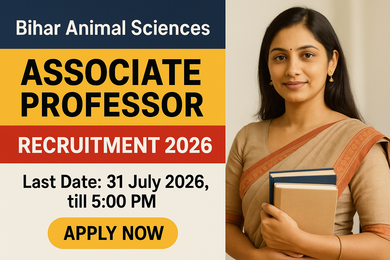 BASU Recruitment 2026 Out - 95 Posts Associate Professor Assistant Professor Bihar Animal Sciences University Apply by 31 July