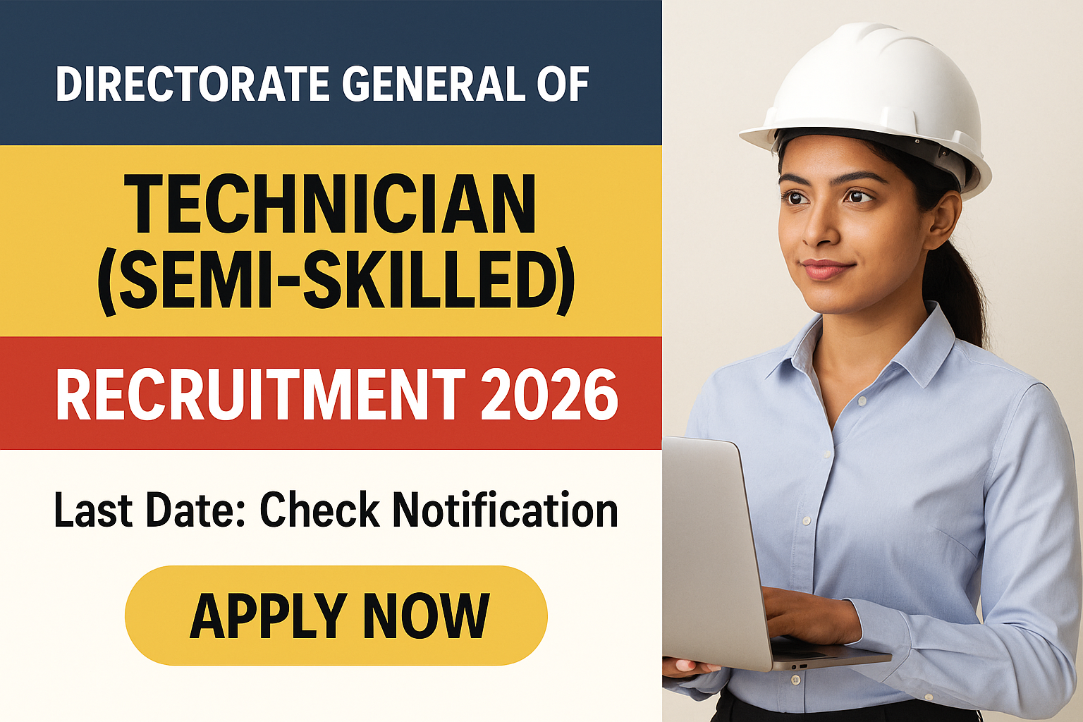 DGQA Technician Recruitment 2026 – 15 Posts Fitter Auto Electrician Mate Ministry of Defence DGQA Technician Recruitment 2026 Out - 15 Posts Fitter Auto Electrician Mate Ministry of Defence Apply Offline by 15 August 2026