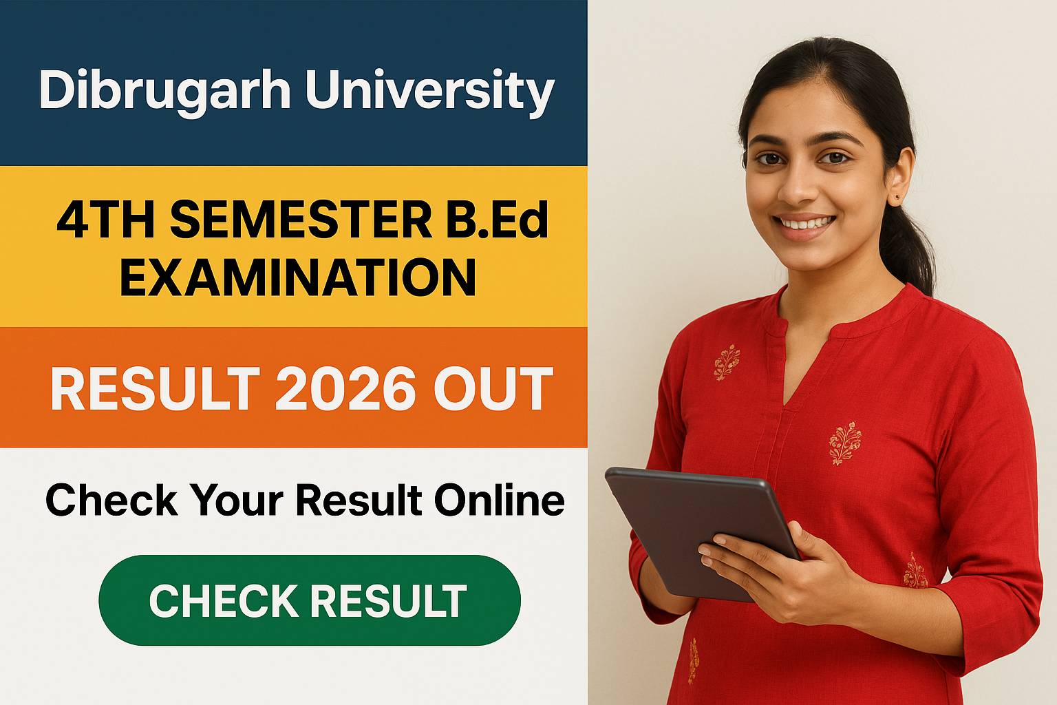 Dibrugarh University B.Ed, BCA and PG Result 2026 check online 2026 β Dibrugarh University Dibrugarh University B.Ed, BCA and PG Result 2026 check online - Dibrugarh University Recruitment 2026