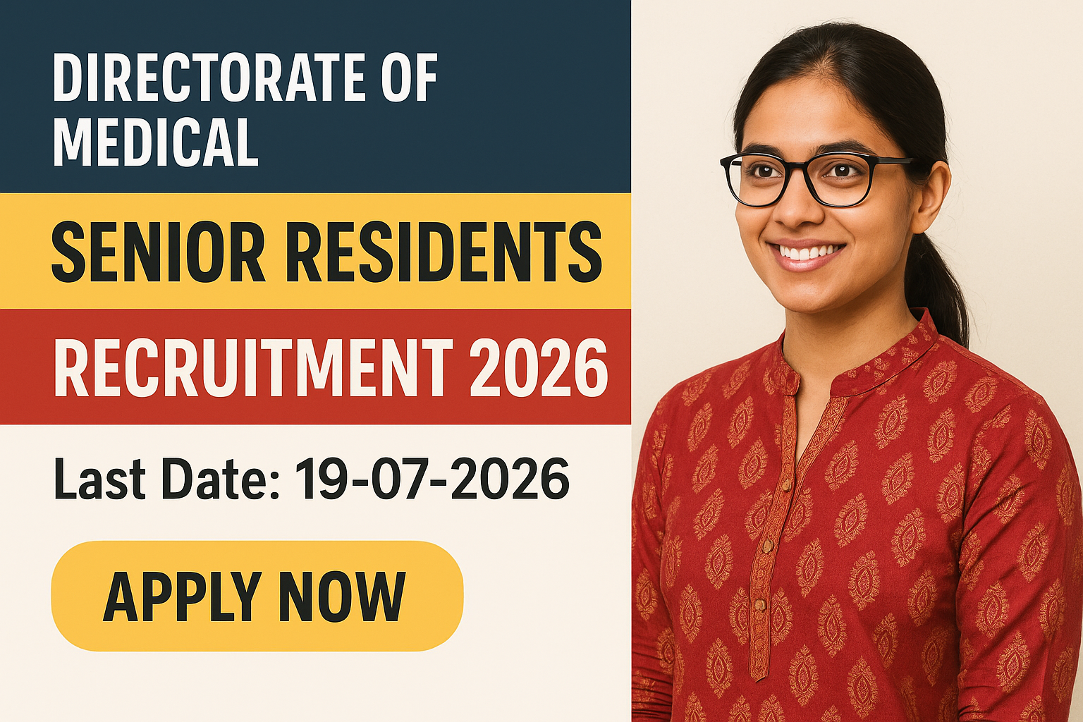 DME AP Senior Residents Recruitment 2026 Out - 234 Posts Andhra Pradesh Government Hospitals Apply Online dmeaponline.com by 19 July