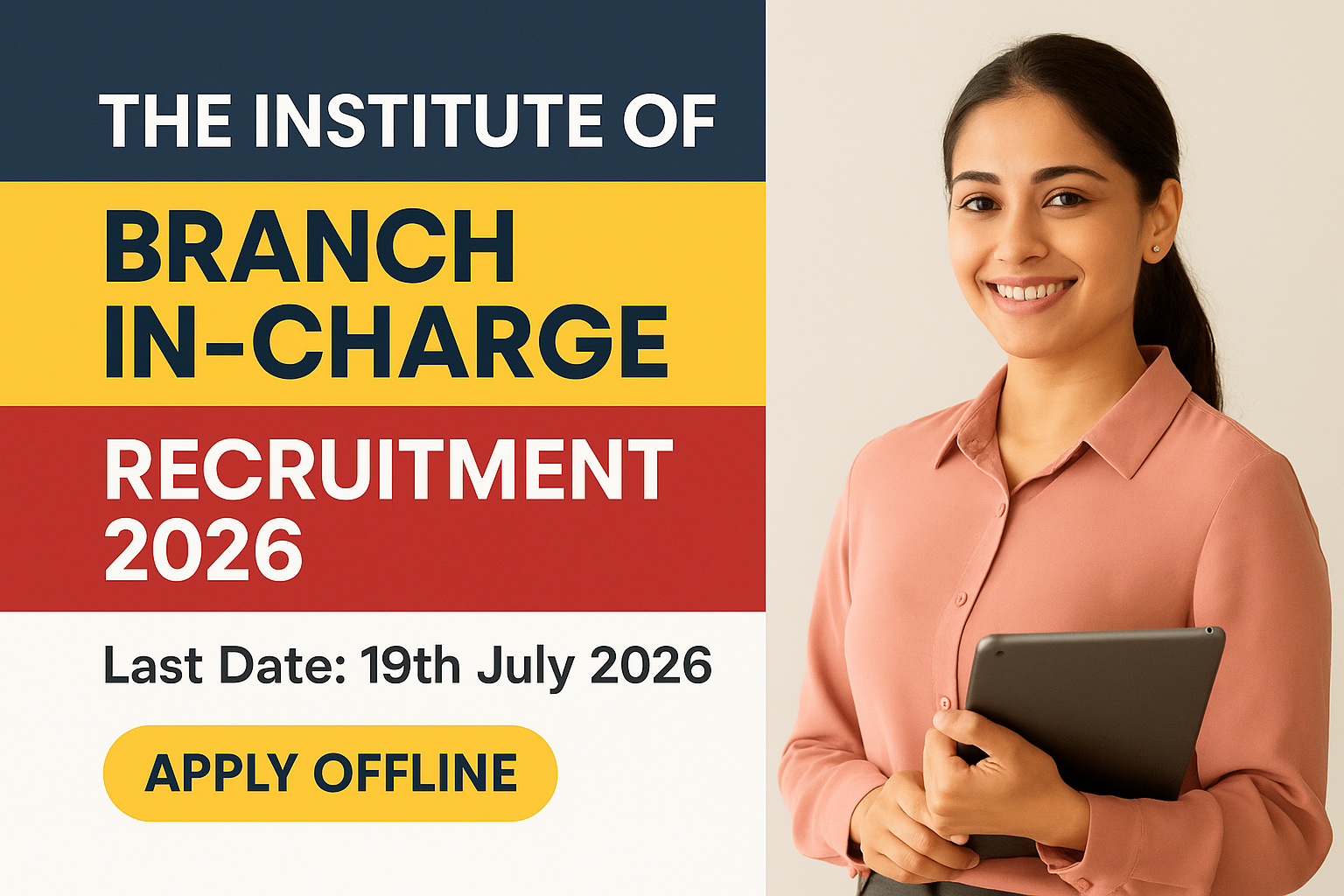ICAI Branch In-Charge Recruitment 2026 β 129 Posts Notification Out for Graduates ICAI Branch In-Charge Recruitment 2026 Out - 129 Posts Apply Online for Graduates Across 5 Regional Councils