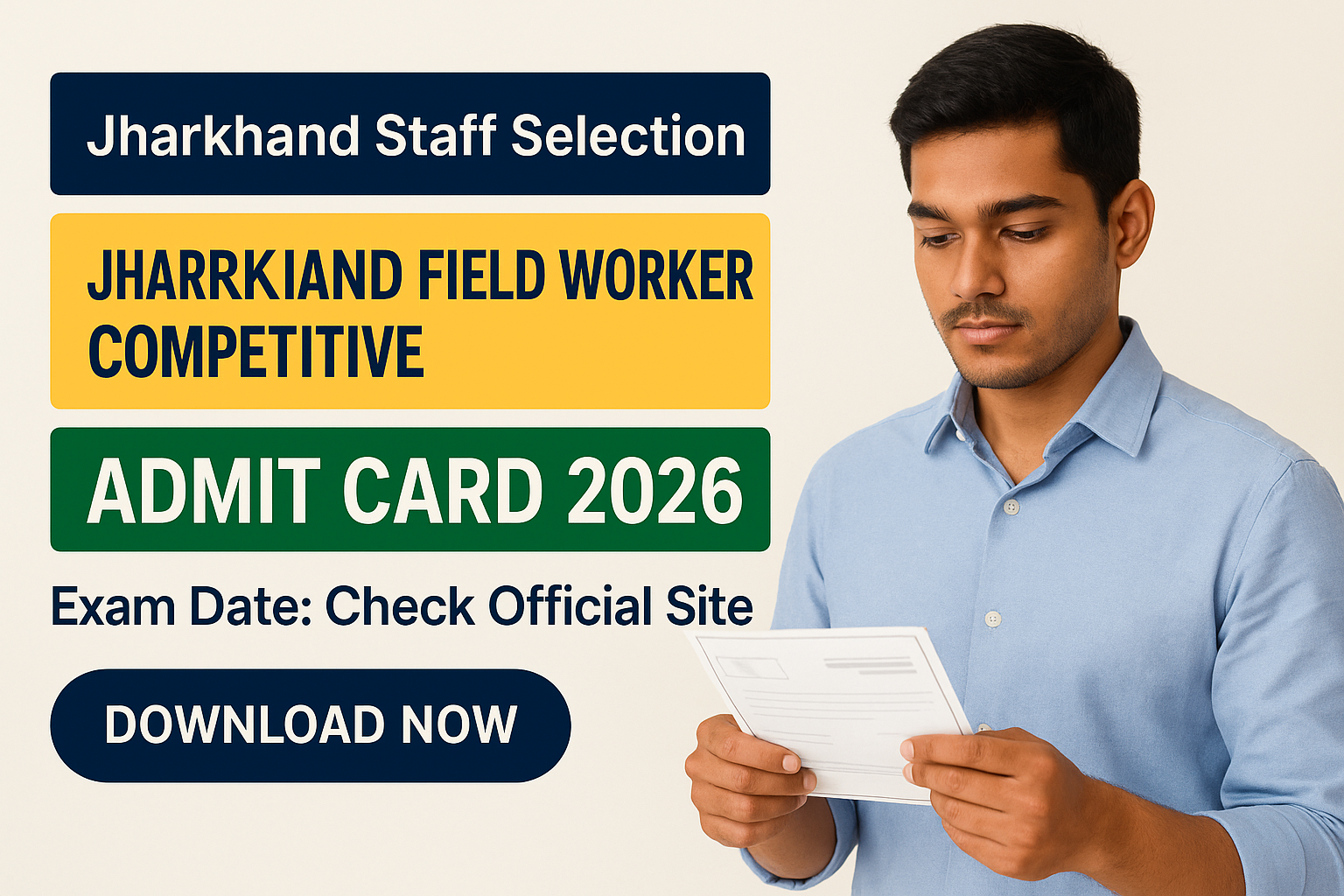 JSSC Field Worker Admit Card 2026 β JFWCE Hall Ticket Download JSSC Field Worker Admit Card 2026 Out - JFWCE Hall Ticket Download jssc.jharkhand.gov.in Exam 19 July 2026