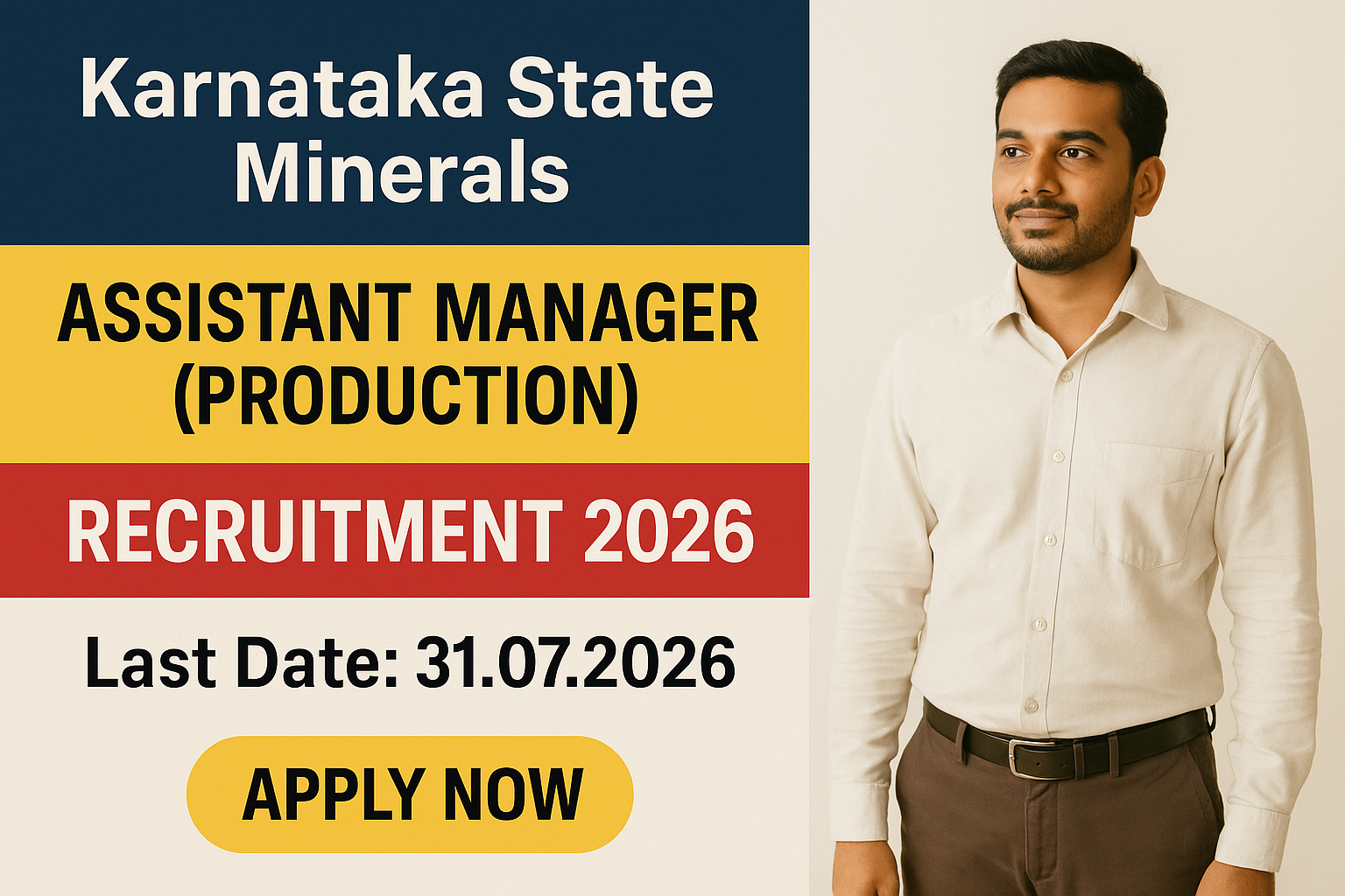 KSMCL Recruitment 2026 – Karnataka State Minerals Corporation Limited KSMCL Recruitment 2026 walk-in interview for 50 contract posts in Karnataka State Minerals Corporation