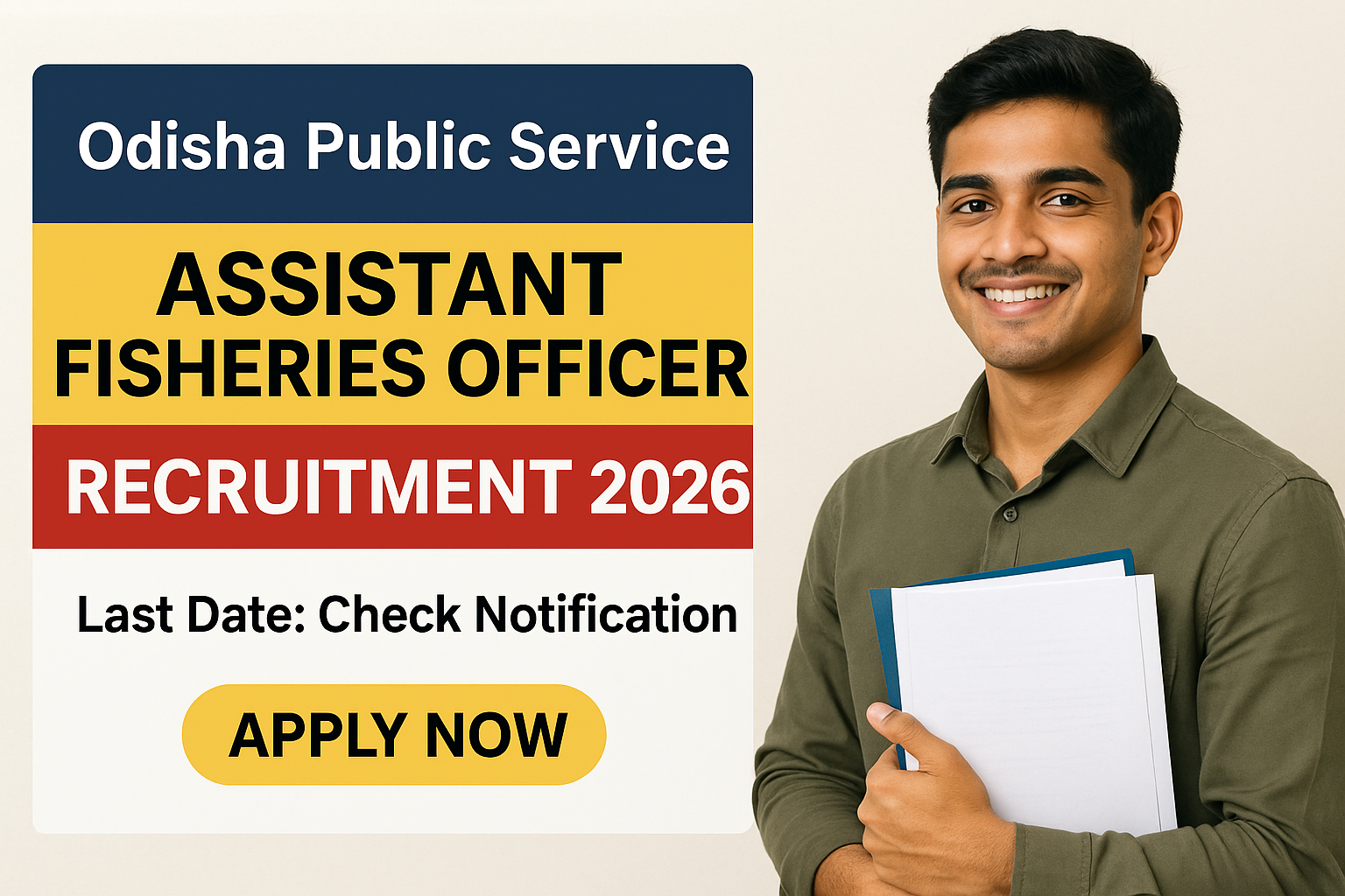 OPSC Assistant Fisheries Officer Recruitment 2026 notification for 44 SC ST vacancies in Odisha