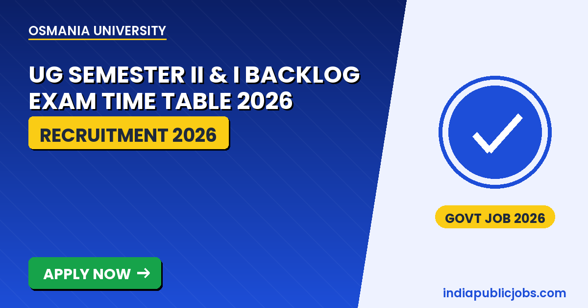 Osmania University UG Exam Time Table 2026 Osmania University UG Exam Time Table 2026 for BA B.Com B.Sc BBA BSW - download re-revised schedule from ouexams.in