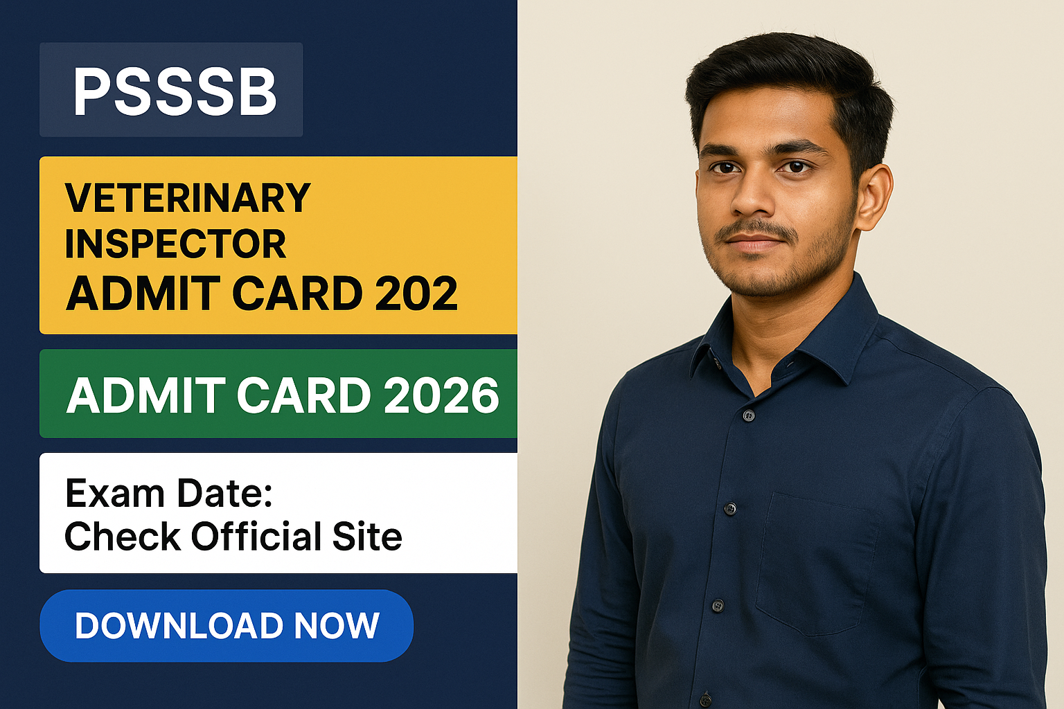 PSSSB Veterinary Inspector Admit Card download - PSSSB Recruitment 2026