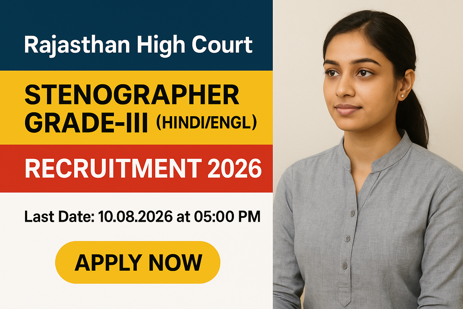 Rajasthan High Court Stenographer Recruitment 2026 – 163 Posts Grade III Grade II Apply Online hcraj.nic.in Last Date 10 August 2026