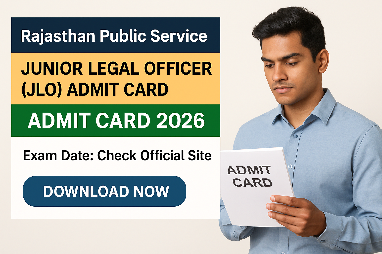 RPSC Junior Legal Officer Admit Card 2026 download link at rpsc.rajasthan.gov.in exam 26 27 July