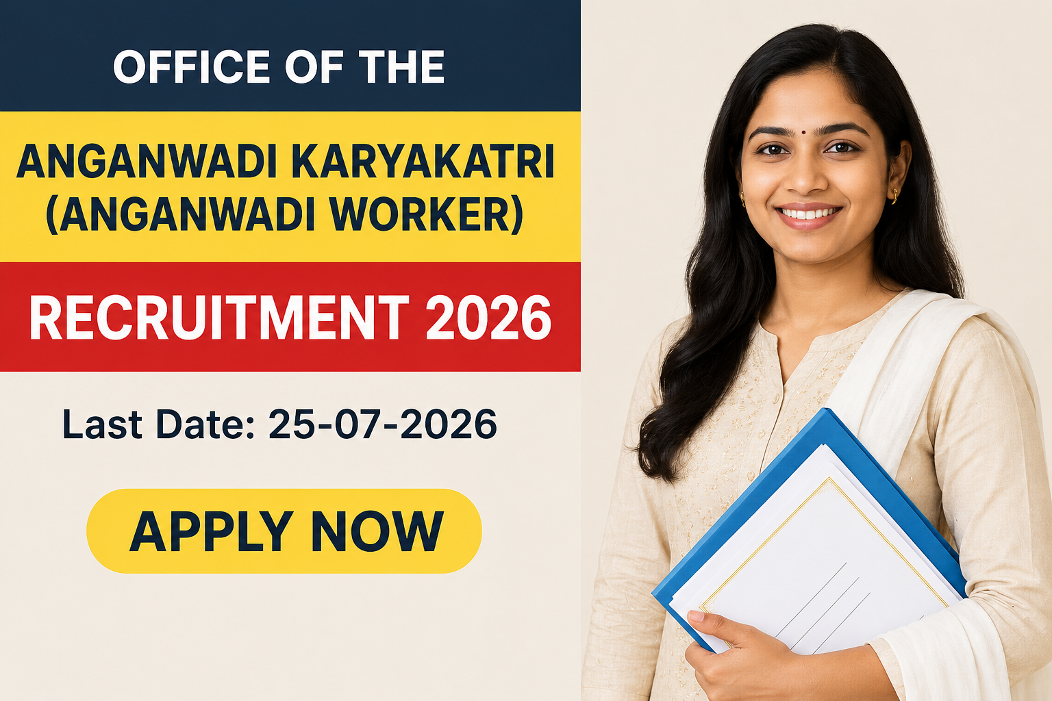 Bhadohi Anganwadi Karyakatri Recruitment 2026 – 108 Anganwadi Worker Posts Notification Out Bhadohi Anganwadi Karyakatri Recruitment 2026 Out - 108 Anganwadi Worker Posts for Women Apply Online by 25 July