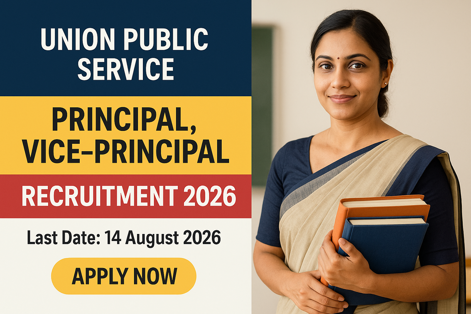 UPSC Principal and Vice-Principal Recruitment 2026 – Union Public Service Commission UPSC Principal and Vice-Principal Recruitment 2026 notification for 828 posts in Delhi government schools