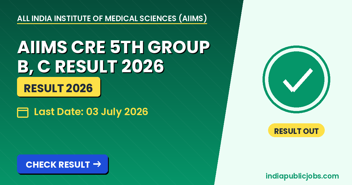 AIIMS CRE 5th Result 2026 - All India Institute of Medical Sciences (AIIMS) Recruitment 2026