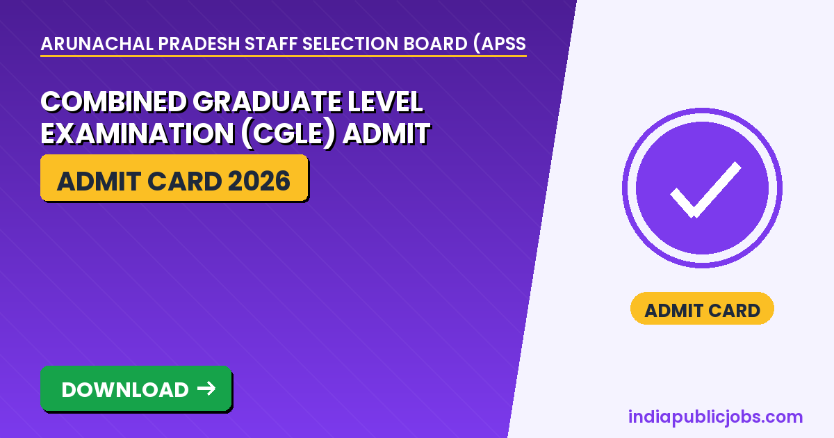 APSSB CGLE Admit Card 2026 released - download Combined Graduate Level Examination hall ticket at apssb.nic.in