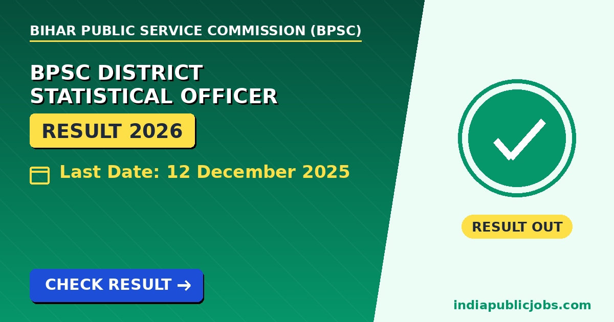 BPSC DSO Mains Result 2026 - Bihar Public Service Commission (BPSC) Recruitment 2026