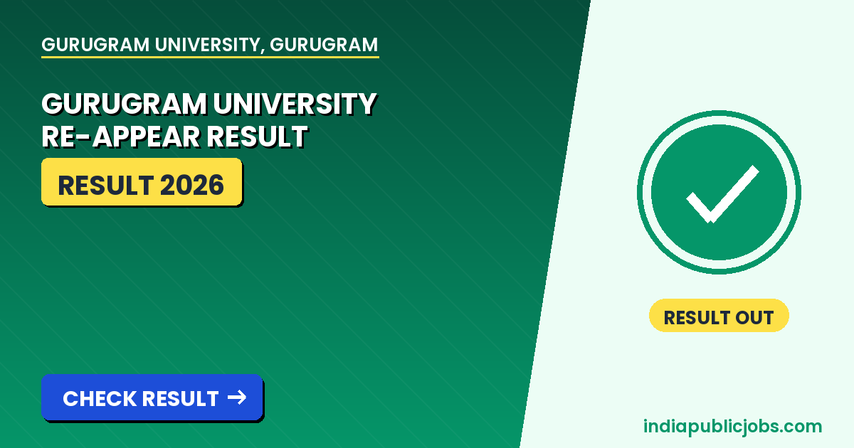 Gurugram University Re-Appear Result 2026 - Official Notification PDF Out Gurugram University Re-Appear Result 2026 Notification III