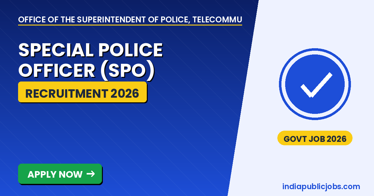 Haryana Police SPO 2026 - Office of the Superintendent of Police, Telecommunication, Haryana, Panchkula Recruitment 2026