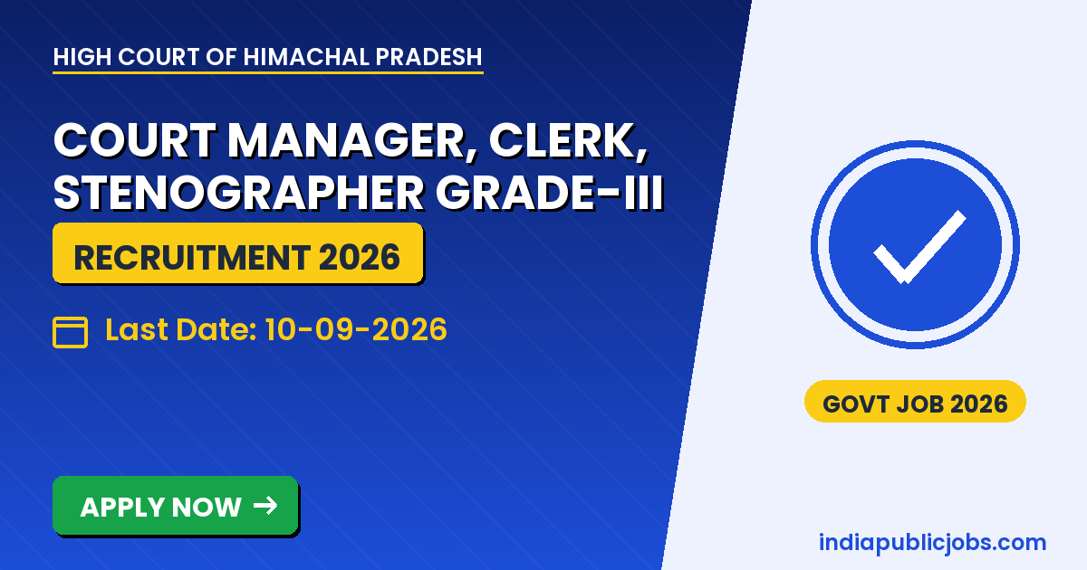 HP High Court 2026 - High Court of Himachal Pradesh Recruitment 2026