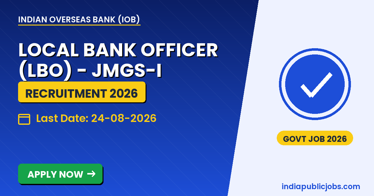 IOB Local Bank Officer 2026 - Indian Overseas Bank (IOB) Recruitment 2026