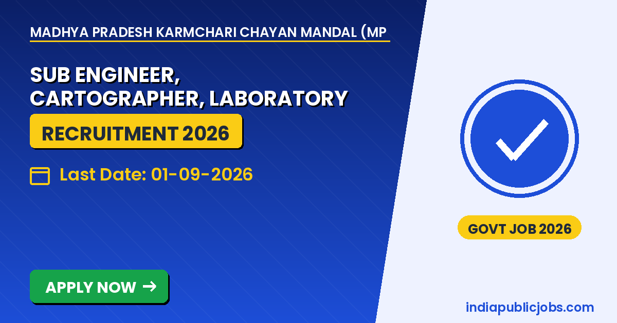 MP ESB Sub Engineer 2026 - Madhya Pradesh Karmchari Chayan Mandal (MP ESB), Bhopal Recruitment 2026