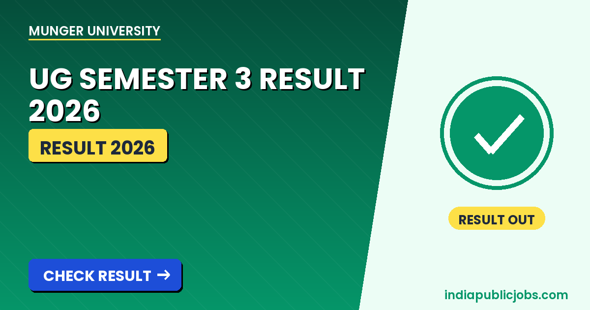 Munger University UG Semester 3 Result 2026 declared - check online at munivexam.in using registration number