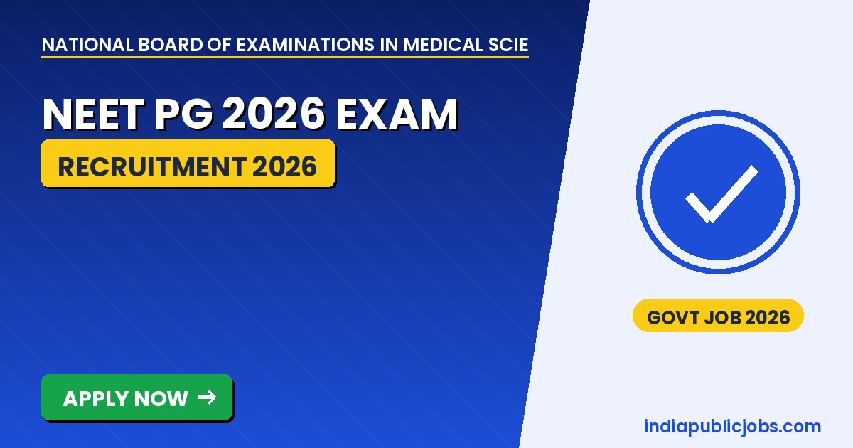 NEET PG 2026 Exam - National Board of Examinations in Medical Sciences (NBEMS) Recruitment 2026