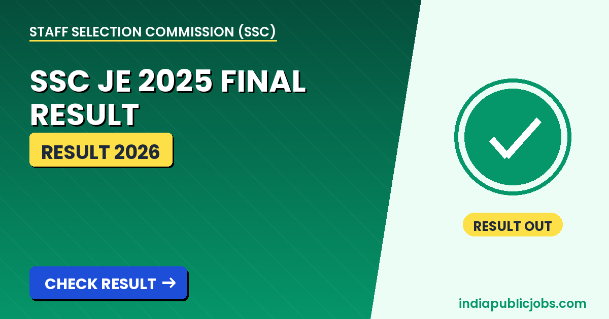SSC JE 2025 Final Result 2026 declared for 1731 Junior Engineer posts - check online at ssc.gov.in by roll number